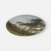 Italiaans landschap met de ringloopbomen (Voogd) Papieren Bordje (Gekanteld)