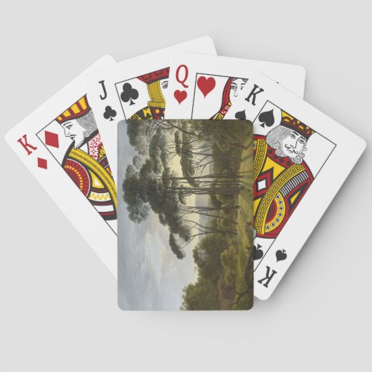 Italiaans landschap met de ringloopbomen (Voogd) Pokerkaarten (Achterkant)