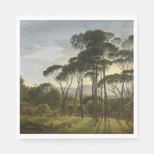 Italiaans landschap met de ringloopbomen (Voogd) Servet (Voorkant)