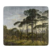 Italiaans landschap met de ringloopbomen (Voogd) Snijplank (Voorkant)