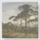 Italiaans landschap met de ringloopbomen (Voogd) Stenen Onderzetter (Voorkant)