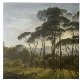 Italiaans landschap met de ringloopbomen (Voogd) Tegeltje