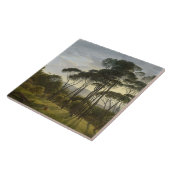 Italiaans landschap met de ringloopbomen (Voogd) Tegeltje (Zijkant)