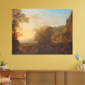 Italiaans Landschap met een Uitzicht van een haven Canvas Afdruk (Insitu (Woonkamer))