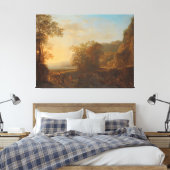 Italiaans Landschap met een Uitzicht van een haven Canvas Afdruk (Insitu (Slaapkamer))