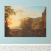 Italiaans Landschap met een Uitzicht van een haven Canvas Afdruk (Insitu (Houten vloer))