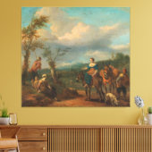 Italiaans landschap met figuren, Johannes Canvas Afdruk (Insitu (Woonkamer))
