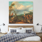 Italiaans landschap met figuren, Johannes Canvas Afdruk (Insitu (Slaapkamer))