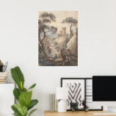 Italiaans landschap met kasteel - Paul Sandby Poster (Thuiskantoor)