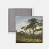 Italiaans landschap met parasolden (Voogd) Magneet (Voorkant / Achterkant)