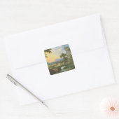 Italiaans landschap met puin vierkante sticker (Envelop)