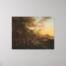 Italiaans landschap met rapporteur Jan Beide, c. Canvas Afdruk