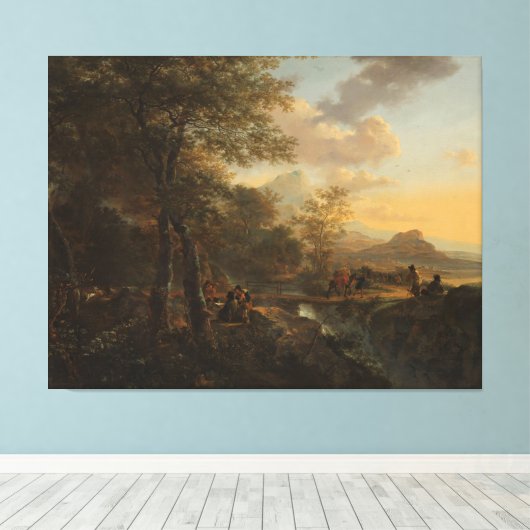 Italiaans landschap met rapporteur Jan Beide, c. Canvas Afdruk (Insitu (Houten vloer))