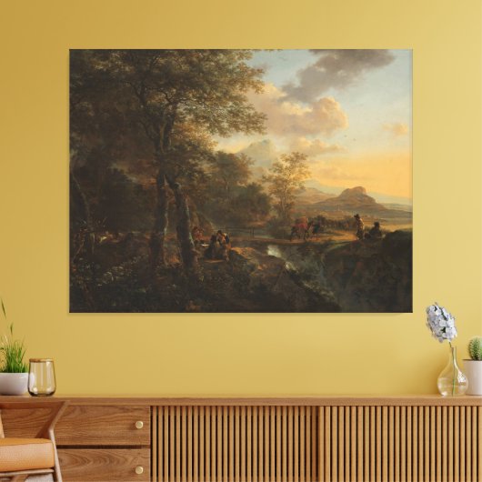 Italiaans landschap met rapporteur Jan Beide, c. Canvas Afdruk (Insitu (Woonkamer))