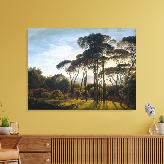 Italiaans landschap met Stone Umbrella Pines Canva Canvas Afdruk (Insitu (Woonkamer))