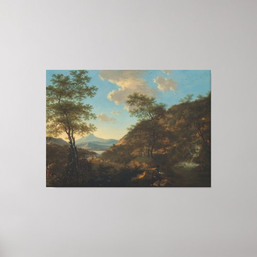 Italiaans Landschap met tekenaar, Willem de Heusch Canvas Afdruk (Voorkant)