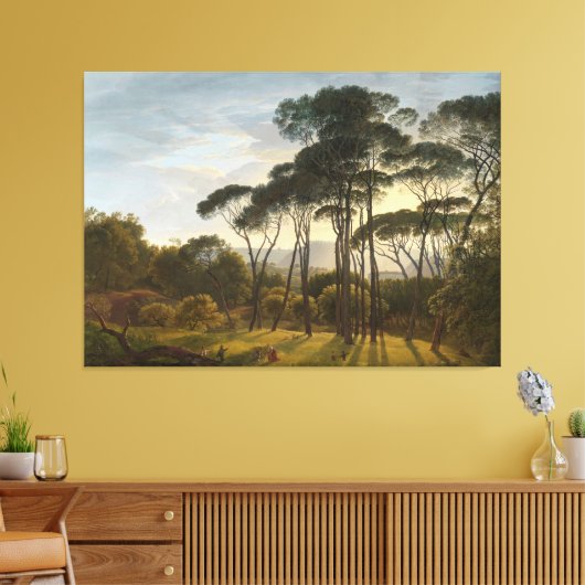 Italiaans landschap met Umbrella Pines, Hendrik Canvas Afdruk (Insitu (Woonkamer))