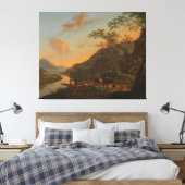 Italiaans Landschap met veerboot, Jan Both, ca. 16 Canvas Afdruk (Insitu (Slaapkamer))