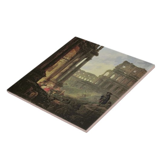 Italiaans landschap tegeltje (Zijkant)