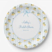 Italiaans Lemon Blue Bow Paper Borden Papieren Bordje (Voorkant)