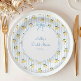 Italiaans Lemon Blue Bow Paper Borden Papieren Bordje