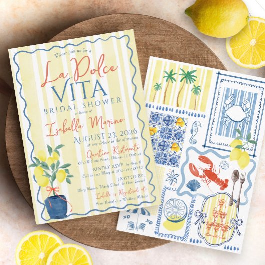 Italiaans Lemon Blue La Dolce Vita Vrijgezellenfee Kaart