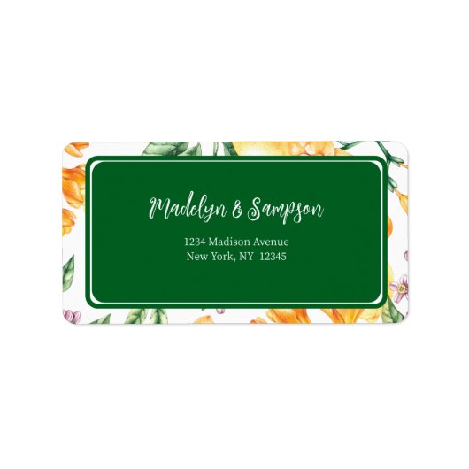 Italiaans Lemon Waterverf Retour Adres Label (Voorkant)