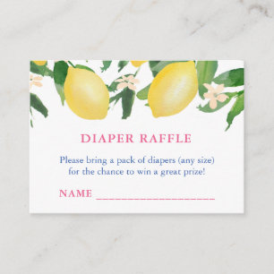 Italiaans Lemons Baby shower Luier Raffle Ticket Informatiekaartje