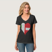 Italiaans-Letse vlag Heart T-shirt (Voorkant volledig)