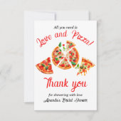 Italiaans Liefde & Pizza Feest Slice Bruidsfeest Bedankkaart (Voorkant)