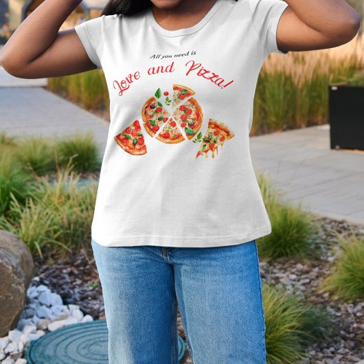 Italiaans Liefde & Pizza Feest Slice Bruidsmeisjes T-shirt