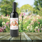 Italiaans Liefde & Pizza Feest Slice Bruidsmeisjes Wijn Etiket