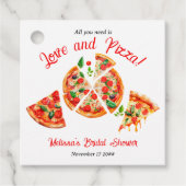 Italiaans Liefde & Pizza Party Slice Vrijgezellenf Bedankjes Labels (Voorkant)