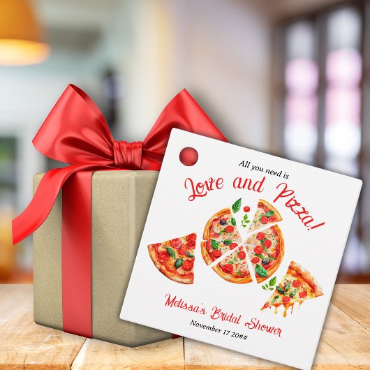 Italiaans Liefde & Pizza Party Slice Vrijgezellenf Bedankjes Labels