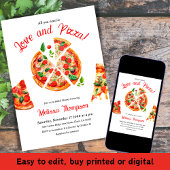 Italiaans Liefde & Pizza Party Slice Vrijgezellenf Kaart