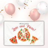 Italiaans Liefde & Pizza Party Slice Vrijgezellenf Spandoek
