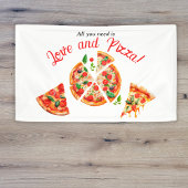 Italiaans Liefde & Pizza Party Slice Vrijgezellenf Spandoek