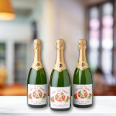 Italiaans Liefde & Pizza Party Slice Vrijgezellenf Sparkling Wijnetiket