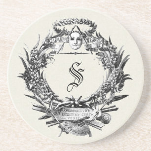  Italiaans Lijst Ephemera Zandsteen Onderzetter