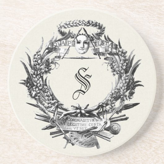  Italiaans Lijst Ephemera Zandsteen Onderzetter (Voorkant)