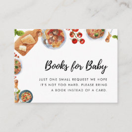 Italiaans Little Meatball Baby shower Boeken voor Informatiekaartje