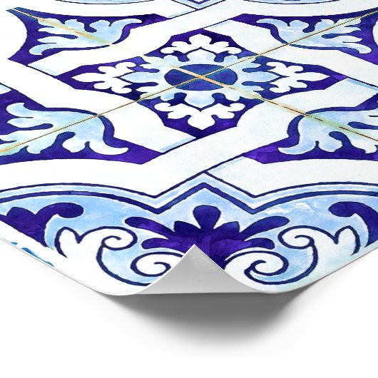 Italiaans Maiolica Zitplaatskaart | Vrijgezellenfe Poster (Hoek)