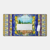 Italiaans Majolica blauw tegels citrus Bureaumat (Keyboard & Muis)