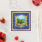 Italiaans Majolica blauw tegels citrus Servet (Insitu)