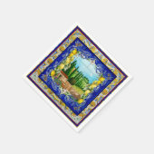 Italiaans Majolica blauw tegels citrus Servet (Hoek)