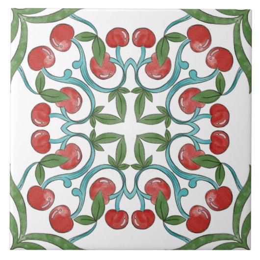 Italiaans Majolica Fruit Tegeltje (Voorkant)