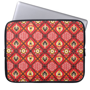 Italiaans Majolica: geborduurde bloemige Tegel. Laptop Sleeve