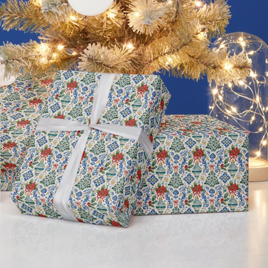 Italiaans Majolica Kerst Inpakpapier (Feestdagen)