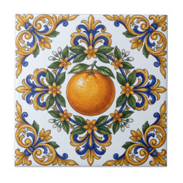 Italiaans Majolica-sinaasje citrusontwerp Tegeltje
