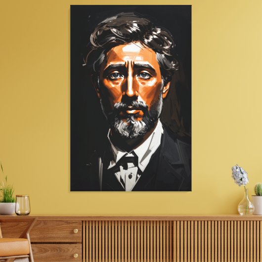 Italiaans Man Low Light Portret Canvas Afdruk (Insitu (Woonkamer))